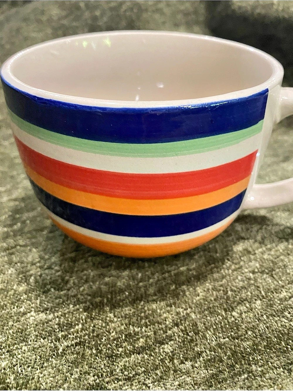 Gibson Striped Color Block Mug Blue & Orange